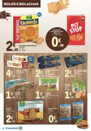 Folheto E.Leclerc Página 8: Bolacha maria dorada gullón €2,69, Bolachas cracker pit stop marilan €0,99