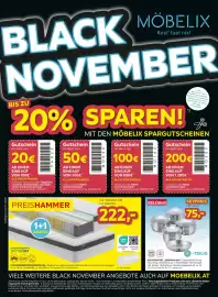 Möbelix Prospekt woche 44 Seite 1: Primatex TASCHENFEDERKERNMATRATZE €222,00, Kelomat Kochtopfset Serrano Neu €75,00