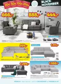 Möbelix Prospekt woche 44 Seite 5: WOHNLANDSCHAFT, Mikrofaser Anthrazit €1.299,00