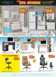 Möbelix Prospekt woche 44 Seite 8: Luca Bessoni Garderobenbank Alassio €149,00, Schreibtisch €55,00
