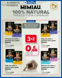 Folleto Carrefour Página 10: 10 ევზ RECOMENDABD ALIMENTO tiet HÚMEDO EXCLUSIVO CARREFOUR MIMIAU. 100% NATURAL FRESCO Y SIN