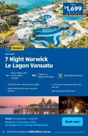 ALDI catalogue Page 10: D From $1,699 per person, twin share* Valued up to $2,800pp EX SYD/BNE W WARWICK Escapes Vanuatu 7