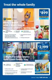 ALDI catalogue Page 5: Treat the whole family MERCURE HOTEL BRISBANDING LL Escapes Brisbane Bluey's World CO with 2 Night