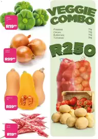 Save catalogue Page 2: Green Peppers 4's VEGGIE COMBO R1999 Onions Pocket Potatoes Onions Butternuts Tomatoes 7kg 7kg 7kg