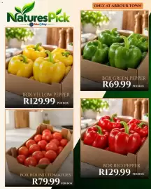 Take 'n Pay catalogue Page 11: BOX ROUND TOMATOES €79,99, BOX GREEN PEPPER €69,99