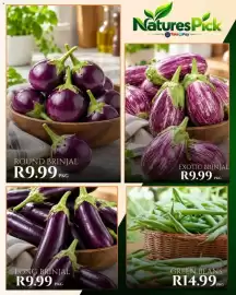 Take 'n Pay catalogue Page 9: LONG BRINJAL €9,99, EXOTIC BRINJAL €9,99