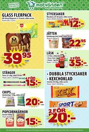 Matvärlden Tensta reklamblad vecka 44 Sida 8: GLASS FLERPACK €39,95, POPCORNKÄRNOR €15,00