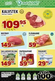 Matvärlden Tensta reklamblad vecka 44 Sida 1: PAPRIKAPURÉ €59,95, ROSTBIFF €149,95