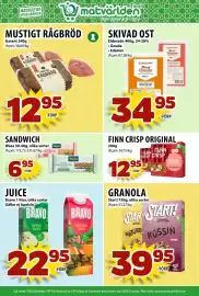 Matvärlden Tensta reklamblad vecka 44 Sida 5: FINN CRISP ORIGINAL €12,95, SKIVAD OST €34,95