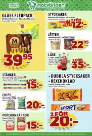 Matvärlden Tensta reklamblad vecka 44 Sida 8: GLASS FLERPACK €39,95, POPCORNKÄRNOR €15,00