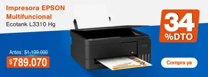 Catálogo Alkosto Página 3: Epson - impresora multifuncional ecotank l3310 hg €789.070,00