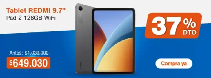 Catálogo Alkosto Página 4: Tablet redmi 9.7 pad 2 128gb wifi €649.030,00