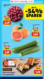 Hofer Flugblatt Seite 11: Bio-Zucchini €1,39, Backbox Zimtschnecke €1,29