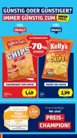 Hofer Flugblatt Seite 4: Snack Fun Chips Salz €1,49, Kelly's Chips €2,99