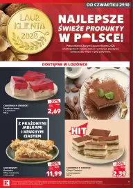 Kaufland gazetka tydzień 44 Strona 31: Szarlotka Janczewscy €11,99, Ciasto Tiramisu z mascarpone Cukiernia P. Chojecki €2,39