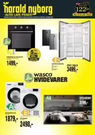 Harald Nyborg tilbudsavis Side 1: Wasco tørretumbler €2.498,00, Induktionskogeplade med emhætte UM25 €3.199,00