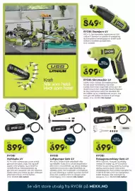 Mekk kundeavis Side 4: Ryobi luftpumpe-sett 4v €699,00, Ryobi stemjern 4v €849,00