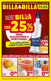 Billa Flugblatt woche 44 Seite 1: GÜLTIG VON DONNERSTAG, 29.10. BIS MITTWOCH, 4.11.2026" BEI BILLA&BILLA PLUS Am Fr. 30.10