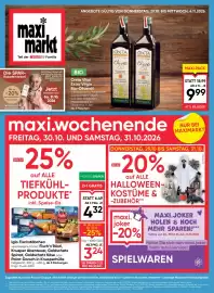Maximarkt Flugblatt woche 44 Seite 1: Creta Vital Extra Virgin Bio-Olivenöl €9,99, Iglo Fischstäbchen €4,32