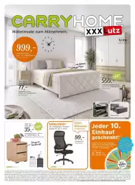 XXXLutz Prospekt Seite 1: Nachtkästchen €35,00, Chefsessel €99,00