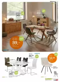 XXXLutz Prospekt Seite 7: Esstisch, L/B/H: ca. 140/85/76cm, ausziehbar bis ca. 175cm €349,00, Stuhl €39,90
