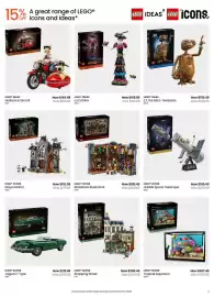 Myer catalogue Page 4: 15% A great range of LEGO® OFF Icons and Ideas* LEGO IDEAS LEGO Cons Wlace & Grondt WALI LEGO® IDEAS