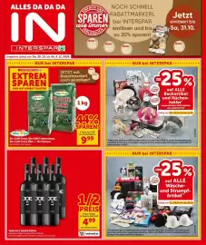 Interspar Flugblatt woche 44 Seite 1: SPAR Natur pur Bio-Caffè Crema €9,99, Tesch Joe 5 Limited Edition €4,99