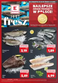 Kaufland gazetka tydzień 44 Strona 1: Pstrąg tęczowy €3,19, Sandacz €6,99