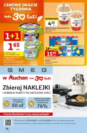 Auchan gazetka tydzień 44 Strona 18: Jogurt kremowy z granolą Bakoma €4,25, Actimel Układ odpornościowy €15,95