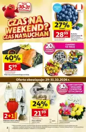 Auchan gazetka tydzień 44 Strona 2: Borówka amerykańska €28,99, Filet z łososa norweskiego ze skórą €5,99