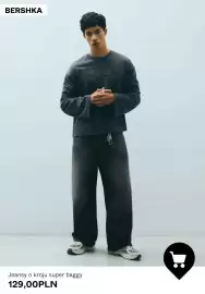 Bershka gazetka tydzień 44 Strona 4: Jeansy o kroju super baggy Bershka €129,00