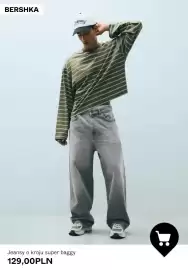 Bershka gazetka tydzień 44 Strona 6: Jeansy o kroju super baggy Bershka €129,00