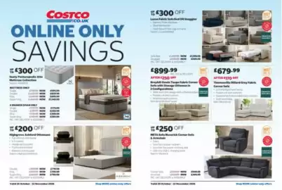 Costco leaflet Page 16: Broyhill Oswin Taupe Fabric Corner Sofa with Storage Ottoman in 2 Configurations €899,99