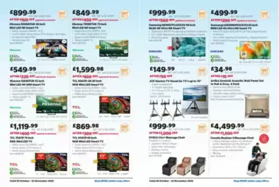 Costco leaflet Page 18: Synca Circ+ Massage Chair €999,99, Avf Hexton Tv Stand €149,99