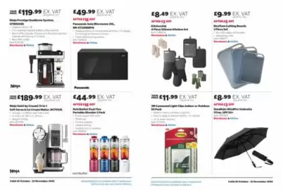 Costco leaflet Page 3: Ninja prestige dualbrew system €119,99, 3M Command Light Clips €11,99