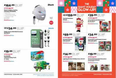 Costco leaflet Page 4: 5ft LED Penguin With Gift Box €69,99, Bear and Penguin Greetor €34,99