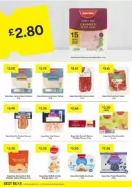 SuperValu leaflet Page 10: SuperValu smooth mature cheddar cheese €2,60, SuperValu kids smoothie €3,30
