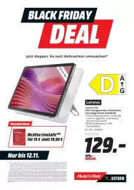 MediaMarkt Prospekt Seite 39: Lenovo Tab Inkl. transparenter Schutzhülle mit integriertem Standfuß €129,00