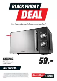 MediaMarkt Prospekt Seite 9: KOENIC KMW 1221 B 700 Watt Mikrowelle €59,00