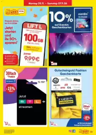 Netto Marken-Discount Prospekt woche 45 Seite 33: Gutscheingold Fashion Geschenkkarte €10,00, RTL+ €15,00