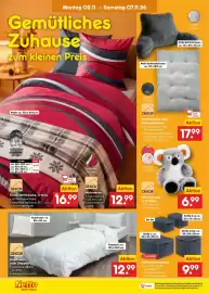Netto Marken-Discount Prospekt woche 45 Seite 36: DEKOR Kopfkissen oder Steppbett €12,99, DEKOR Wärmekissen in Tierform €6,99