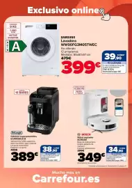 Folleto Carrefour Página 25: Bosch robot aspirador bcrd2w €349,00, DeLonghi cafetera superautomática ECAM290.51.B €389,00