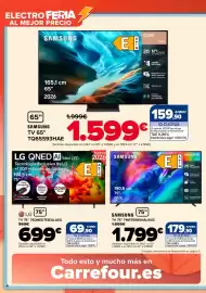 Folleto Carrefour Página 6: Samsung tv 75" tmr75r85hauxxc €1.799,00, LG QNED AI Mini LED TV 75" €699,00