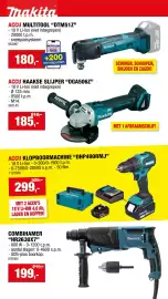 Hubo folder Pagina 2: Accu haakse slijper dga506z €185,00, Accu multitoool dtm51z €180,00