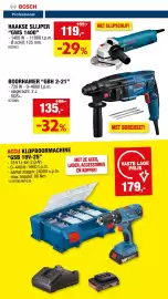 Hubo folder Pagina 4: Boorhamer gbh 2-21 €135,00, Accu klopboormachine gsb 18v-25 €179,00