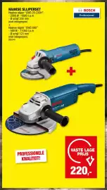 Hubo folder Pagina 5: HAAKSE SLIJPERSET Haakse slijper "GWS 20-230H": - 2000 W 6600 t.p.m. - Ø schijf 230 mm (niet
