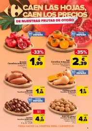 Folleto Carrefour Página 3: CAEN LAS HOJAS, CAEN LOS PRECIOS DE NUESTRAS FRUTAS DE OTOÑO FOR ORIGEN FOOD ESPANA Granada