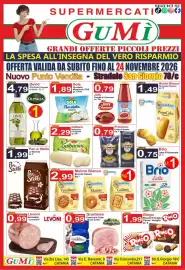 Volantino GuMì Supermercati Pagina 1: Pasta di Semola Primeluci €0,79, Sole Nuvoletta €1,89
