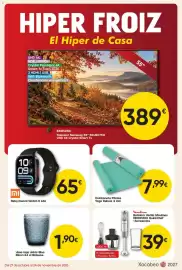 Folleto Hiper FROIZ Página 1: Xiaomi Reloj Watch 6 Lite €65,00, Colchoneta Pilates Yoga Deluxe €7,99