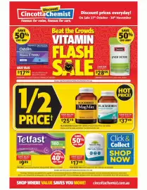 Cincotta Chemist catalogue Page 1: Telfast Fast Acting Hayfever Allergy Relief 180mg €9,89